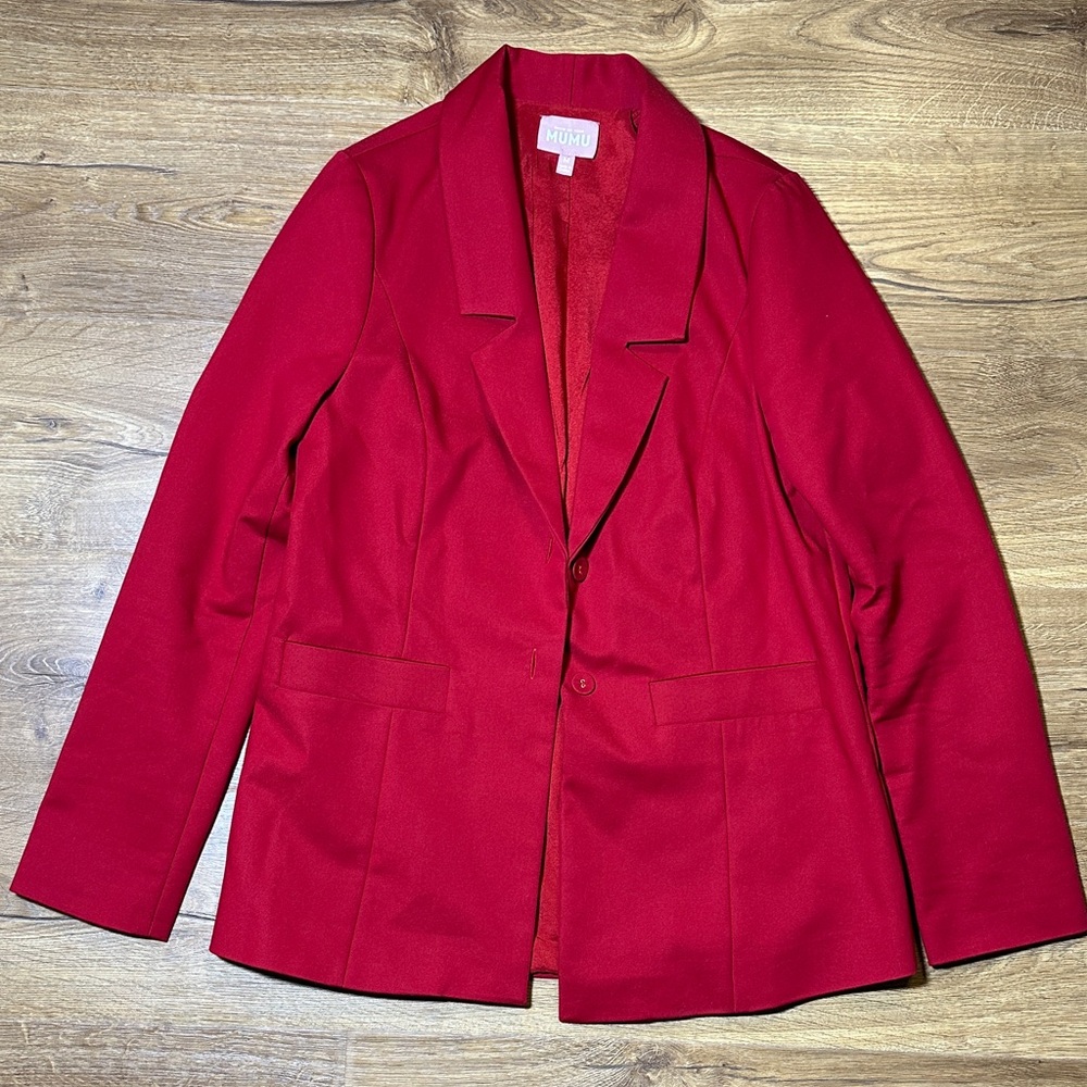 Show Me Your Mu Mu Red Women's Blazer Medium